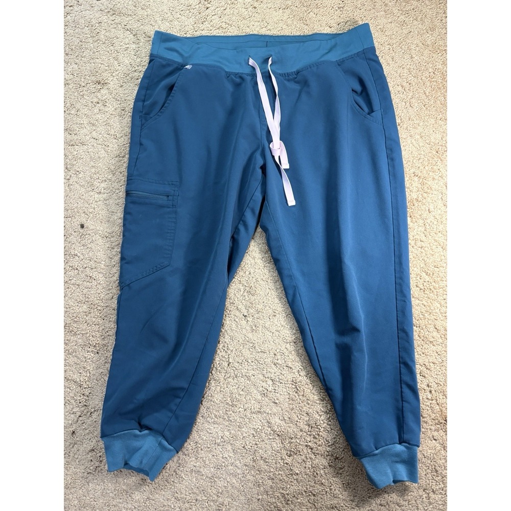Figs HW Zamora Jogger Scrub Pants Technical Collection Large Teal Blue Green